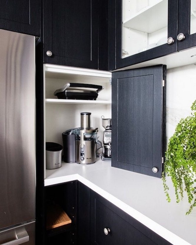 hidden kitchen cabinet with kitchen appliances