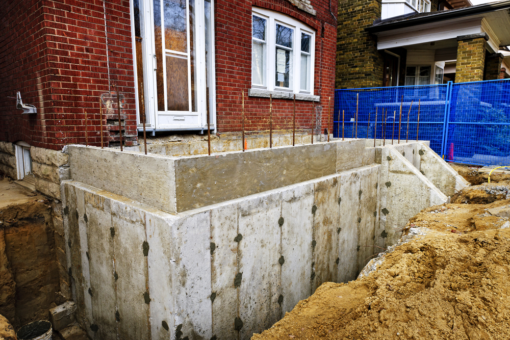foundations being prepared for a new building