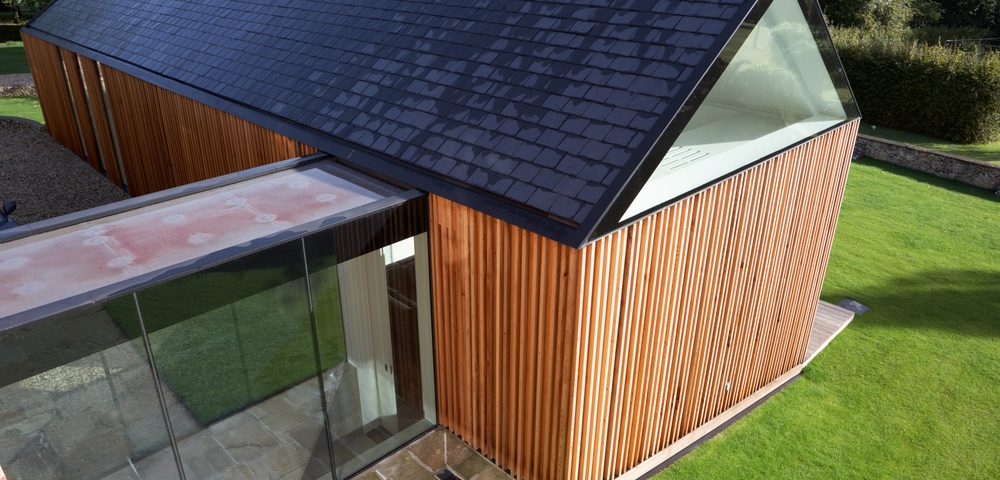 modern home extension viewed from above