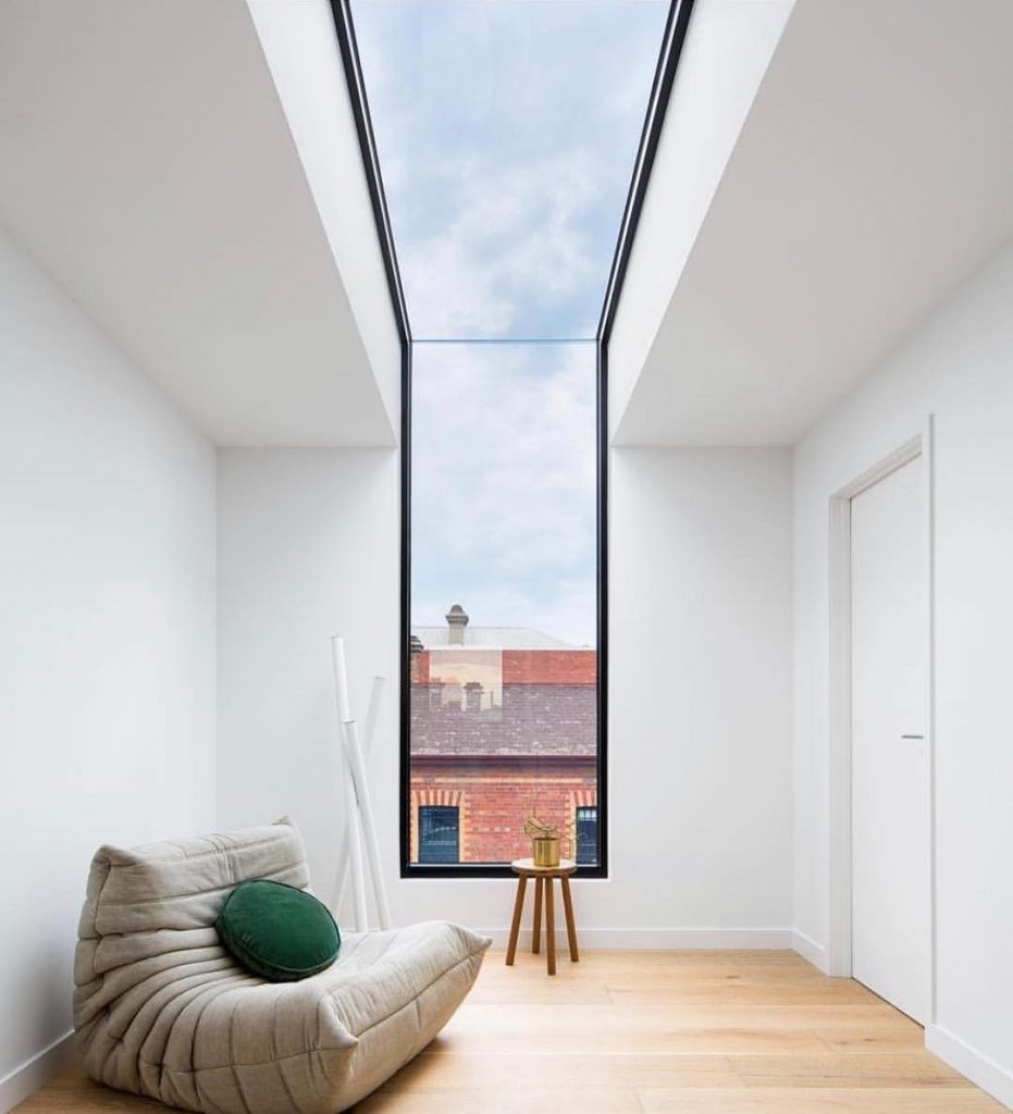 reading nook with a sky light